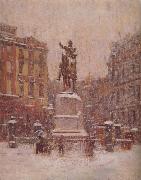 Theodore Robinson Union Square in Winter oil on canvas